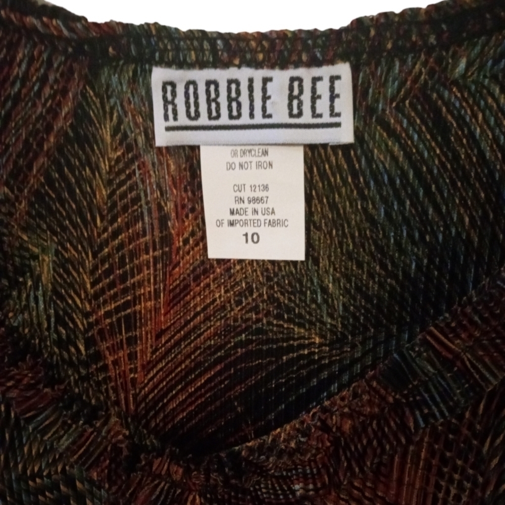 Vintage 90's Shimmering Event Dress Robbie Bee Metallic Multicolored Pullover 10 - Picture 3 of 5